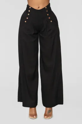 All Hands On Deck Palazzo Pants - Black