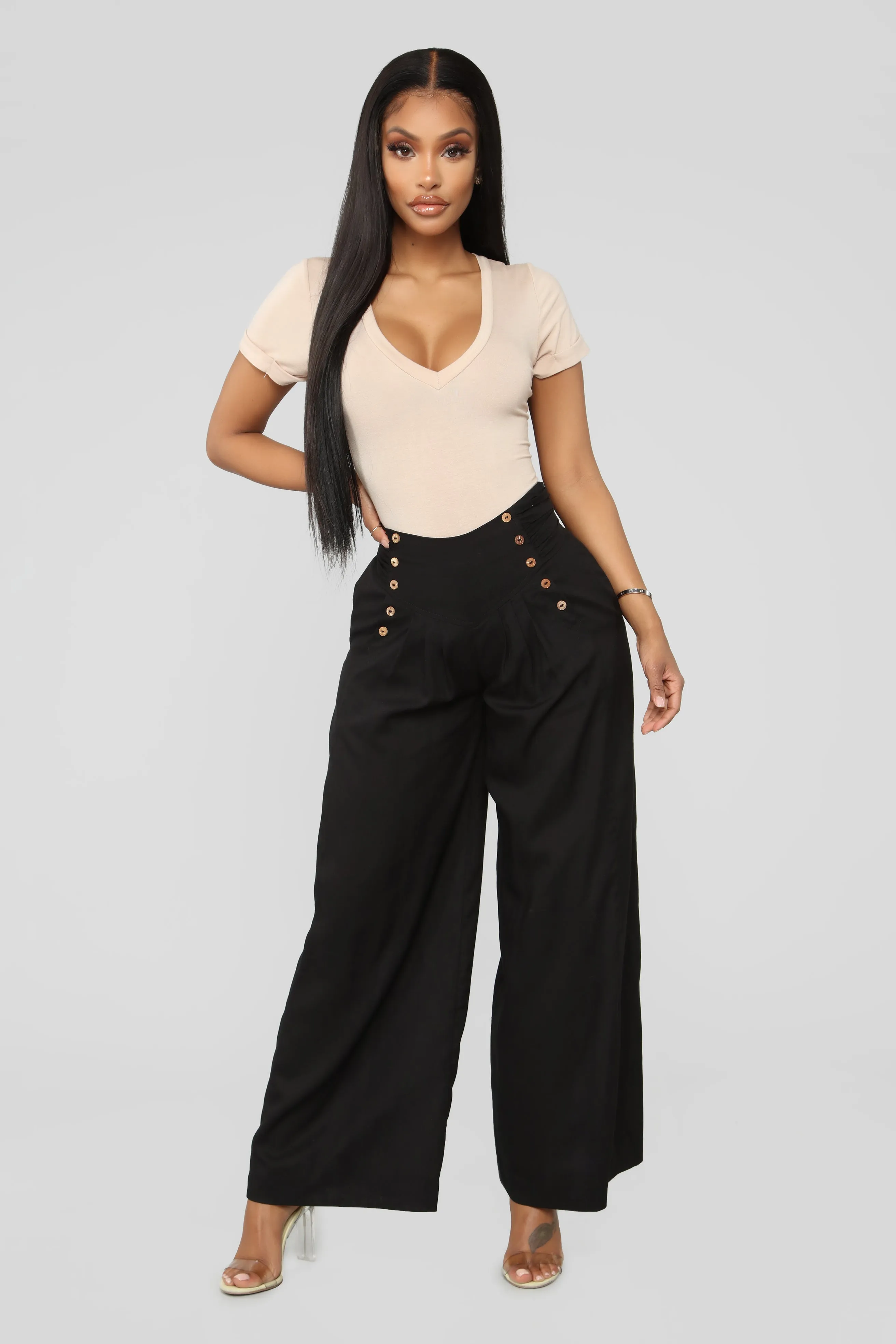 All Hands On Deck Palazzo Pants - Black
