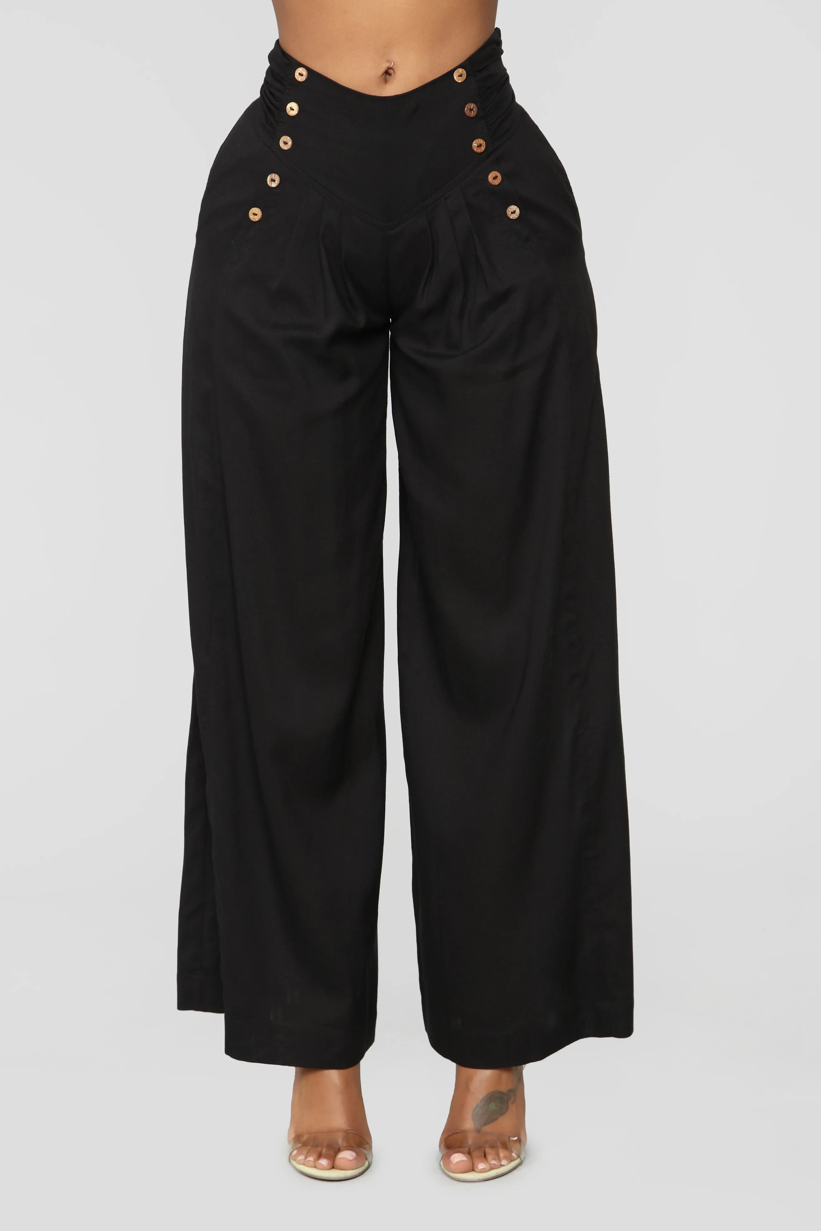 All Hands On Deck Palazzo Pants - Black