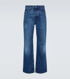 Ami Paris bleached straight leg jeans, blue