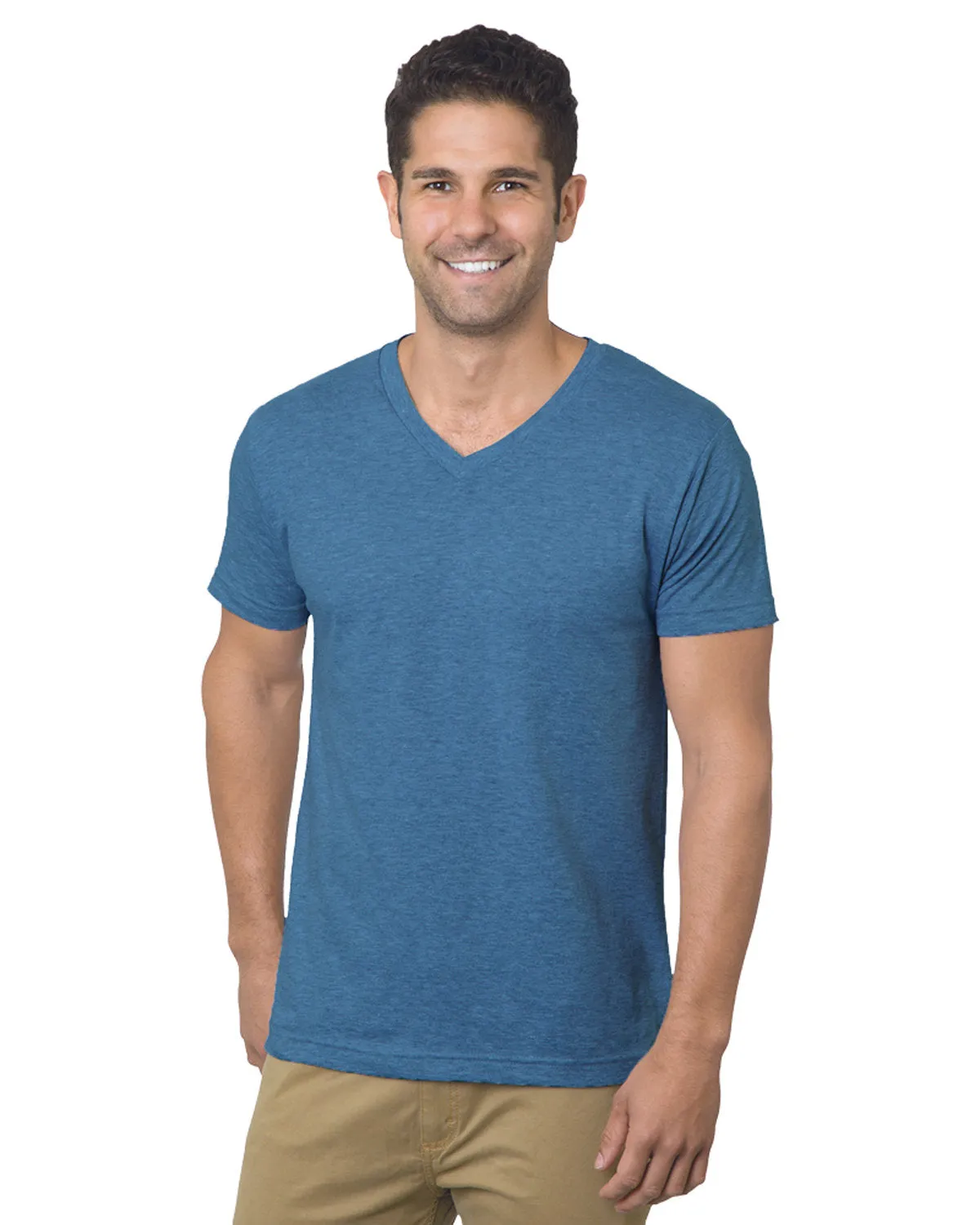 Bayside Unisex 4.2 oz., Fine Jersey V-Neck T-Shirt