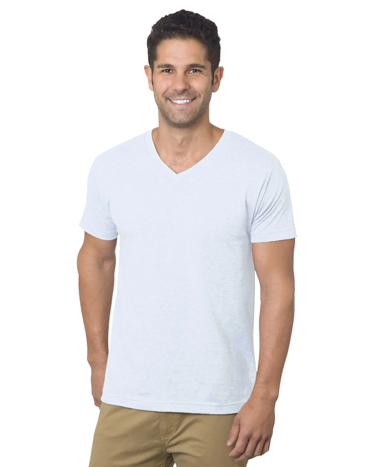 Bayside Unisex 4.2 oz., Fine Jersey V-Neck T-Shirt