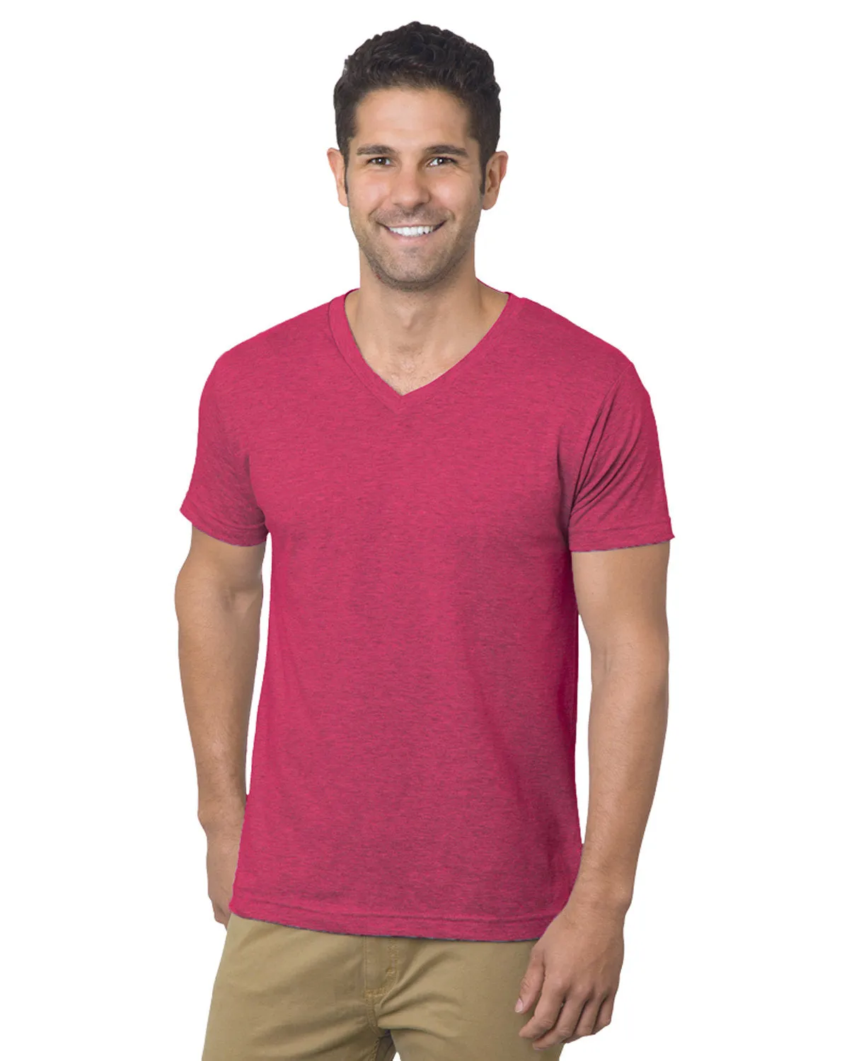 Bayside Unisex 4.2 oz., Fine Jersey V-Neck T-Shirt
