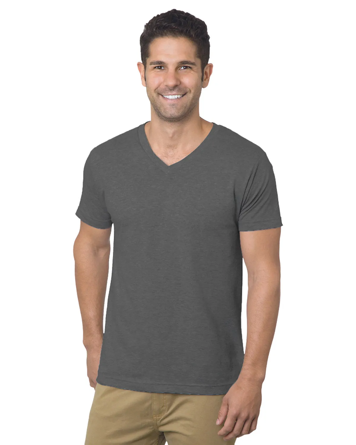 Bayside Unisex 4.2 oz., Fine Jersey V-Neck T-Shirt