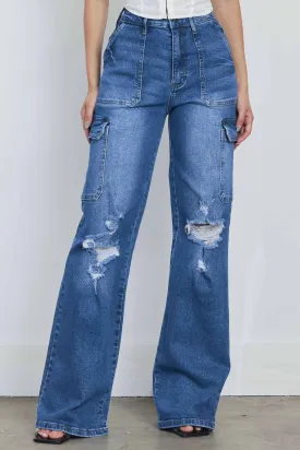 Big Pockets Wide Leg Cargo Jeans