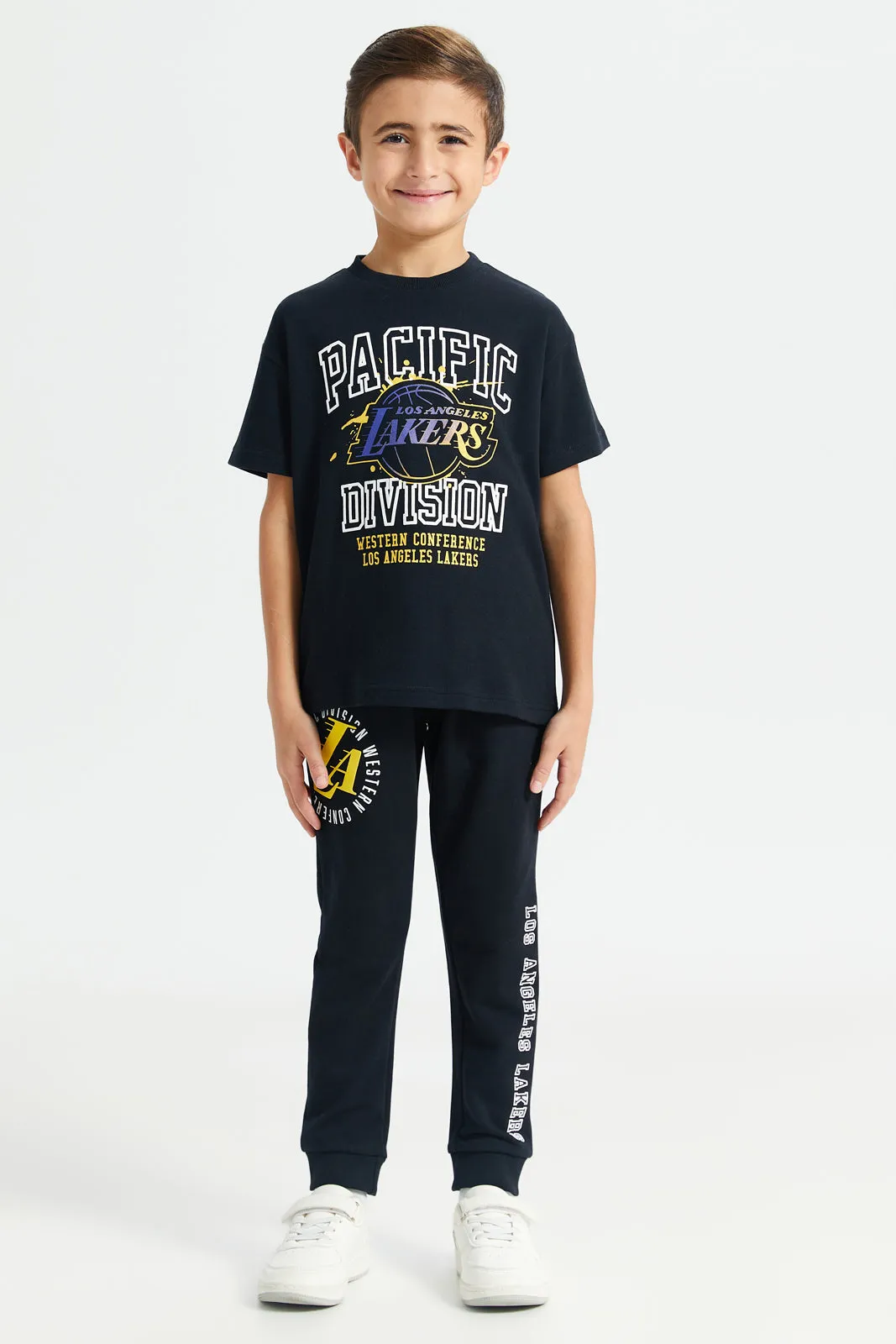 Boys Black Nba Lakers Active Pants