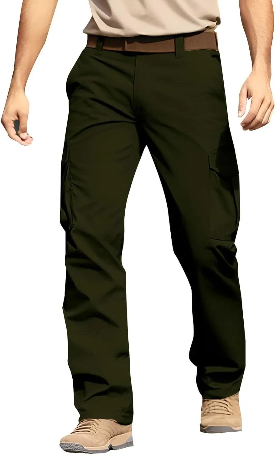 Chinos Pants Men Slim Fit Cargo Pants Stretch Relaxed Fit Jogger Sweatpants Straight Fit Hiking Work Pants w/Pockets
