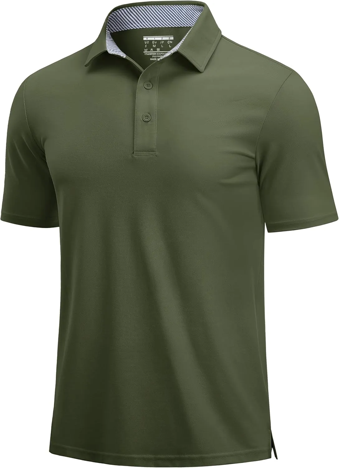 Cotrasen Men's Polo Shirts Short Sleeve Cotton Pique 3 Buttons Golf Shirts Classic Fit Casual Performance T-Shirt