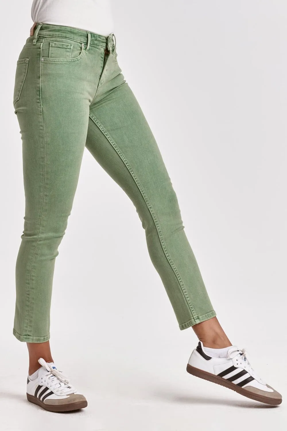 DEAR JOHN Blaire Womens Straight Leg Jeans Mid Rise Ankle Inseam