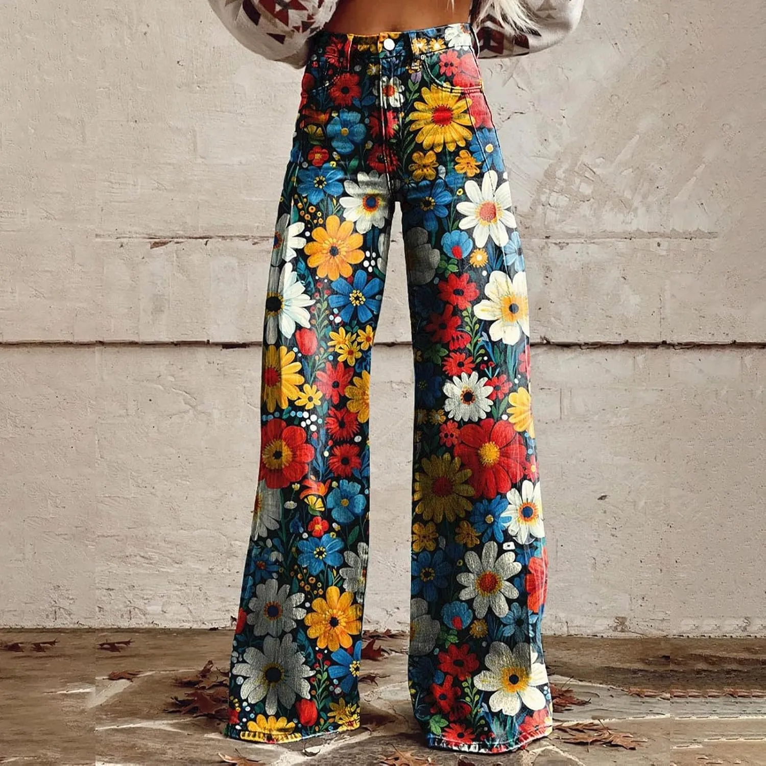 Flare Jeans for Woman Sweatpants That Look Like Jeans Vintage Pant High Waisted Jean Y2K Street Fashion Wide Leg Denim Pant