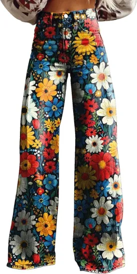 Flare Jeans for Woman Sweatpants That Look Like Jeans Vintage Pant High Waisted Jean Y2K Street Fashion Wide Leg Denim Pant