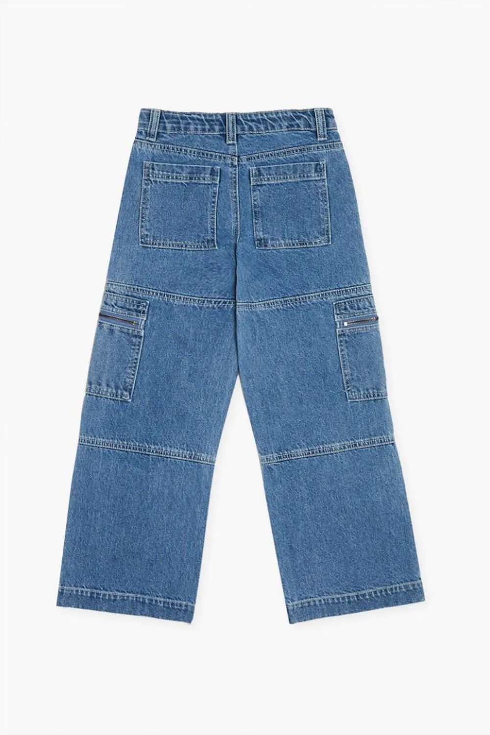 Girls' Forever 21 Wide Leg Cargo Jeans, Denim