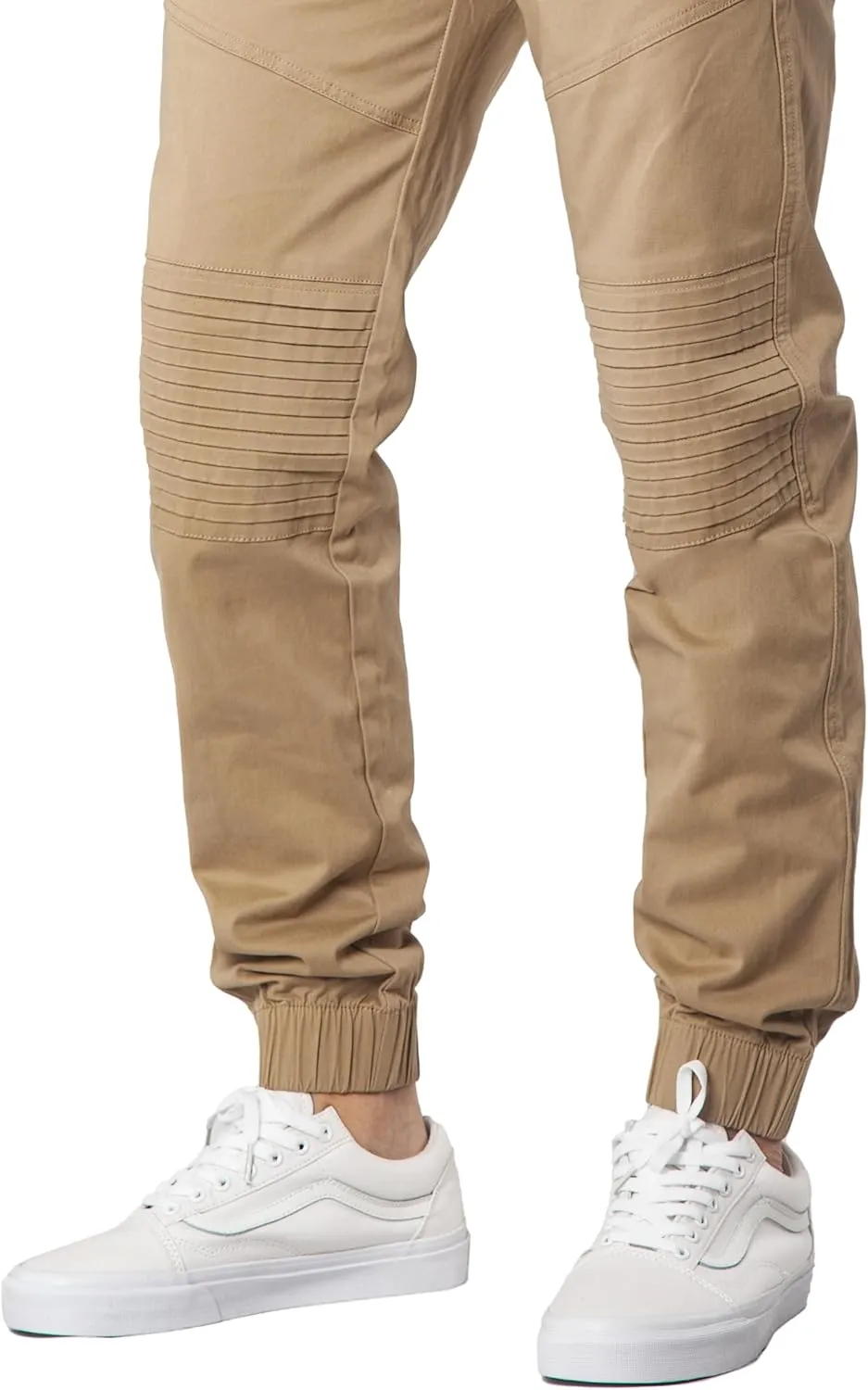ITALYMORN Khaki Chino Joggers for Men Cotton Twill Casual Pants with Pockets