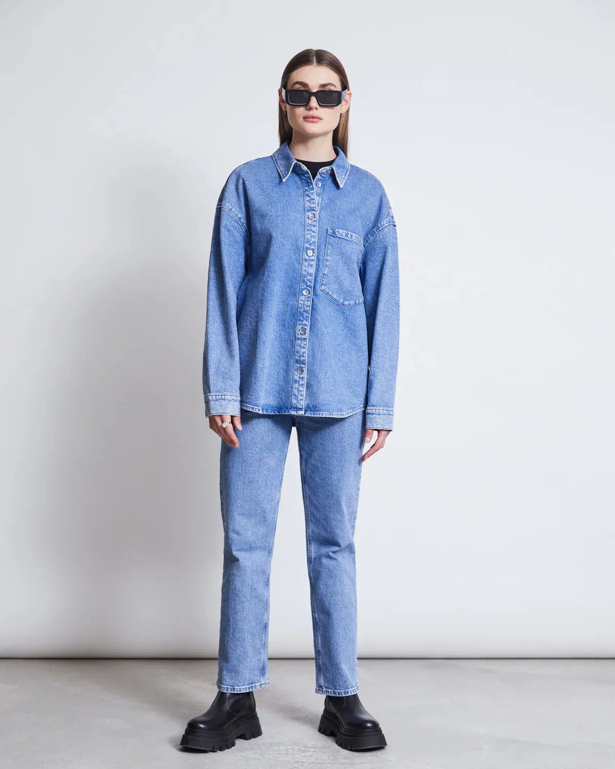 JAN 'N JUNE Solace denim shirt light blue women