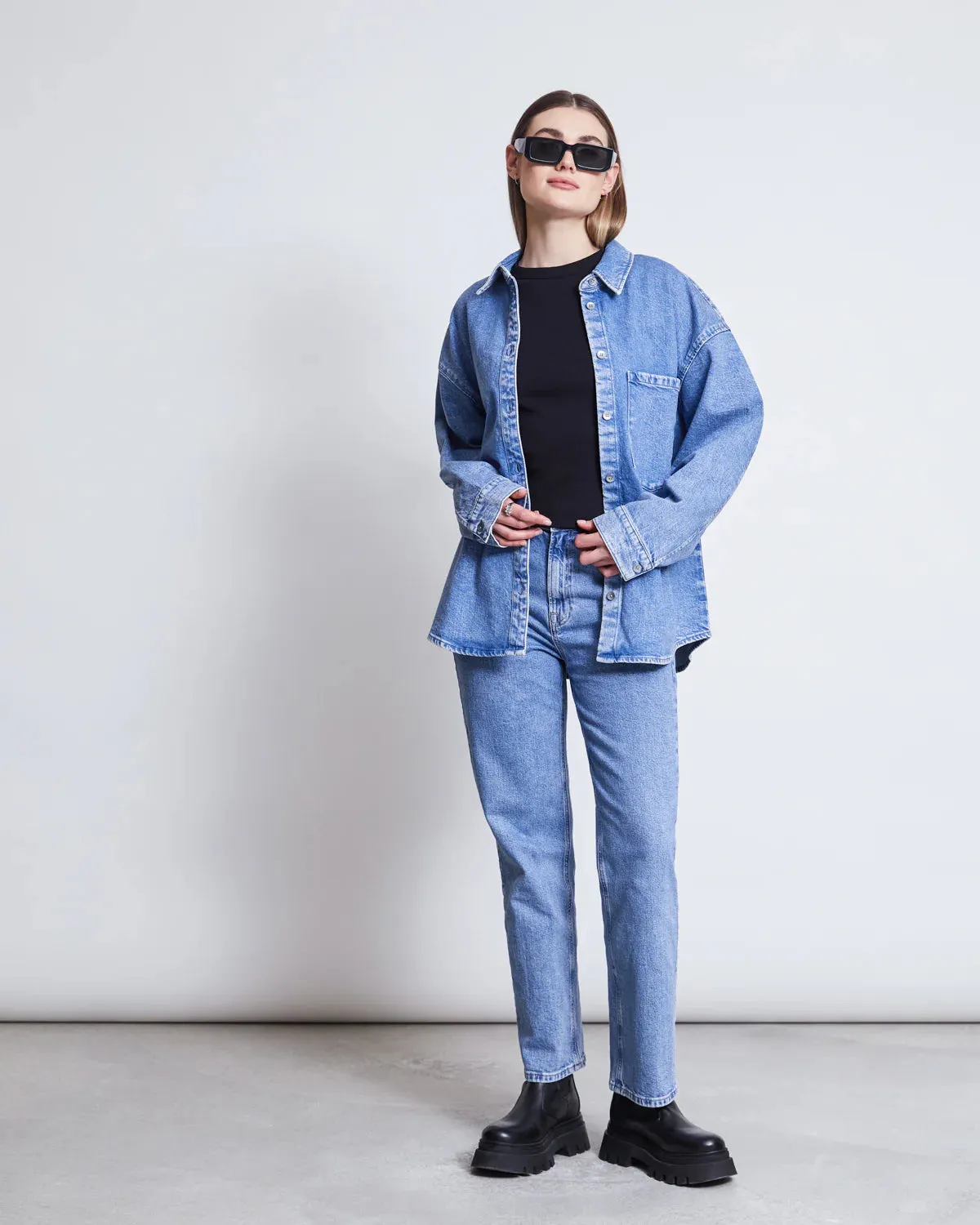 JAN 'N JUNE Solace denim shirt light blue women
