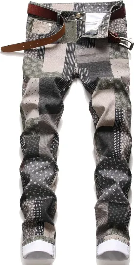 JUNBAOSS Men's Slim Fit Stretch Jeans Ripped Skinny Jeans for Men, Distressed Straight Leg Fashion Comfort Flex Waist Pants