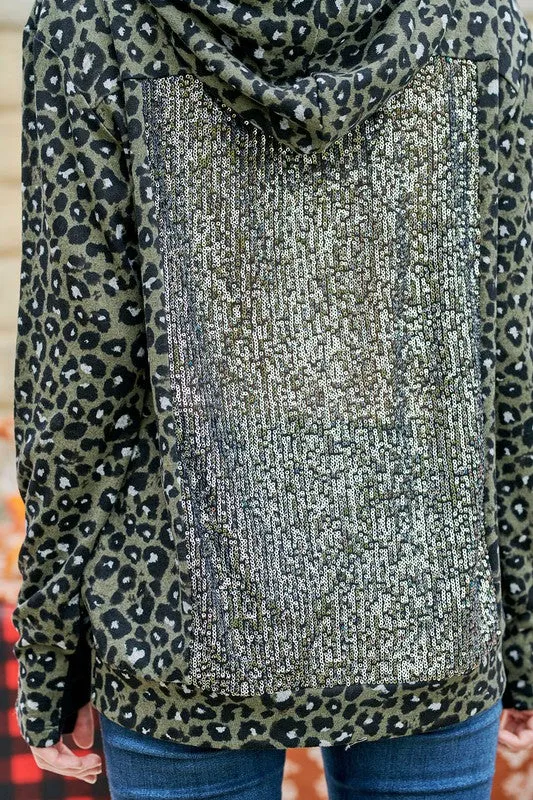 LEOPARD PRINTED HOODED TOP