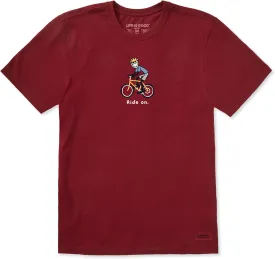 Life is Good Men's Crusher Tee Shirt, Short Sleeve Cotton Graphic T-Shirts, Bike Jake