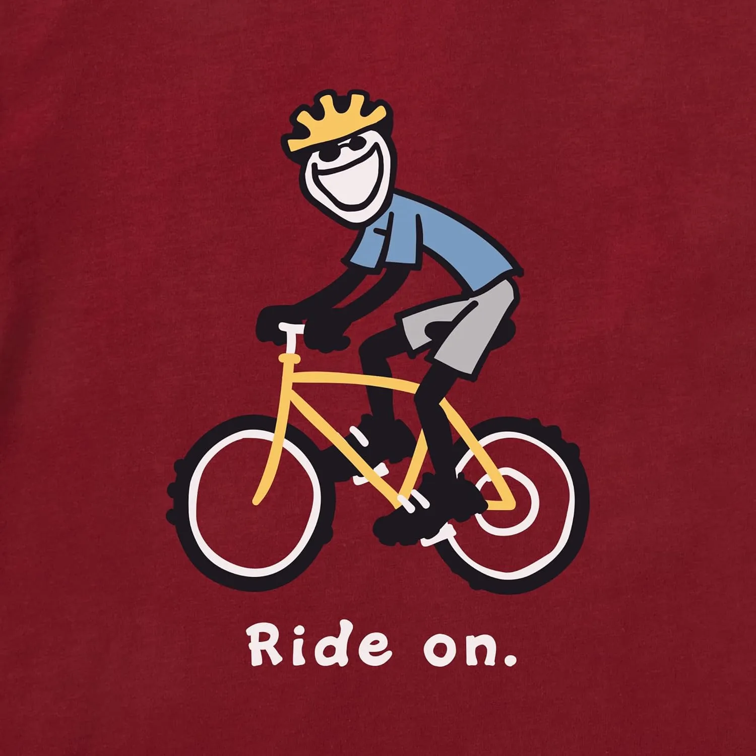 Life is Good Men's Crusher Tee Shirt, Short Sleeve Cotton Graphic T-Shirts, Bike Jake