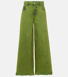 Marni High Rise Wide Leg Jeans, Green