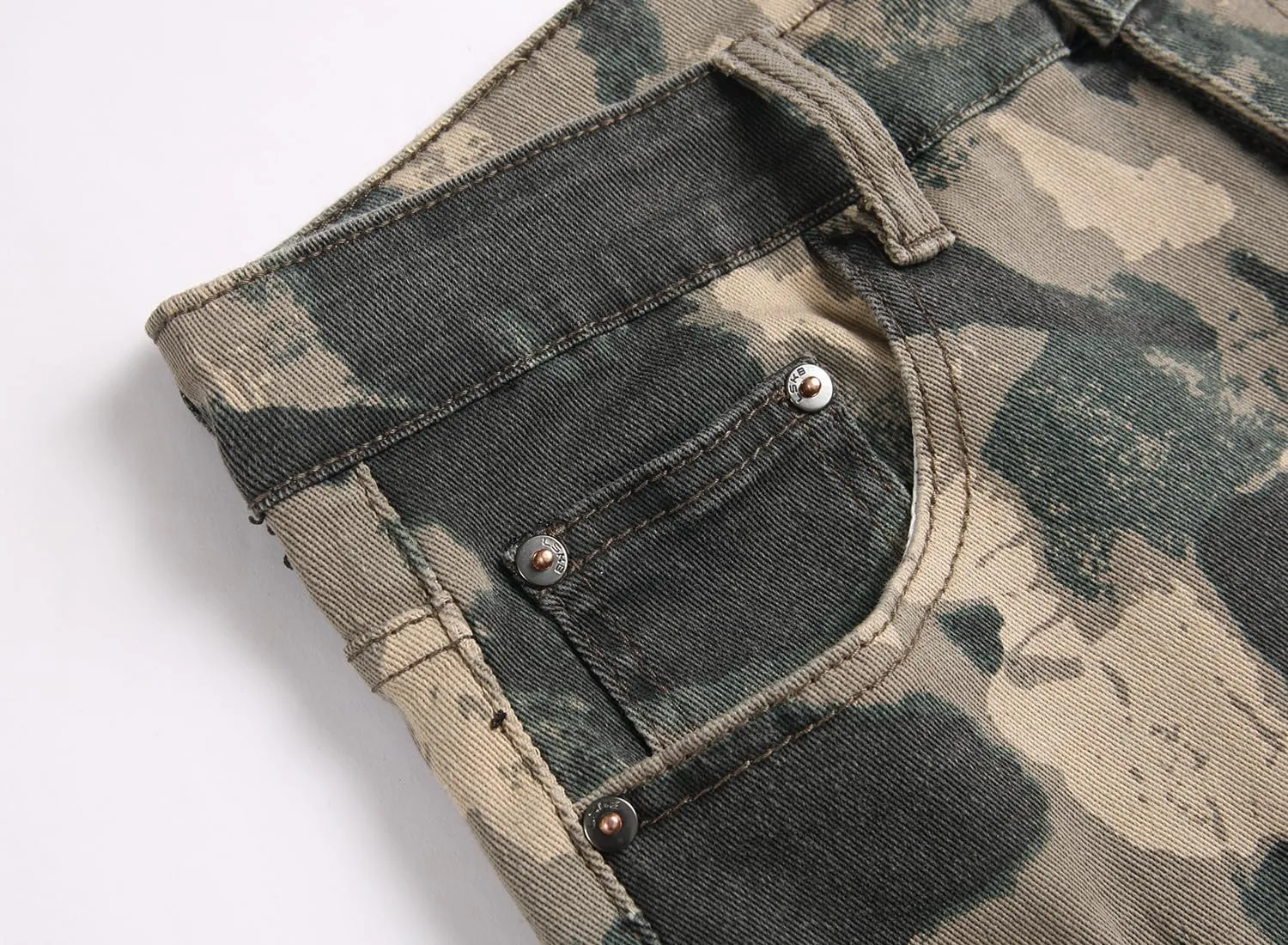Men Ripped Jeans Fashion Slim Fit Traight Distressed Design Skinny Stretch Comfort Flex Waist Denim Pants