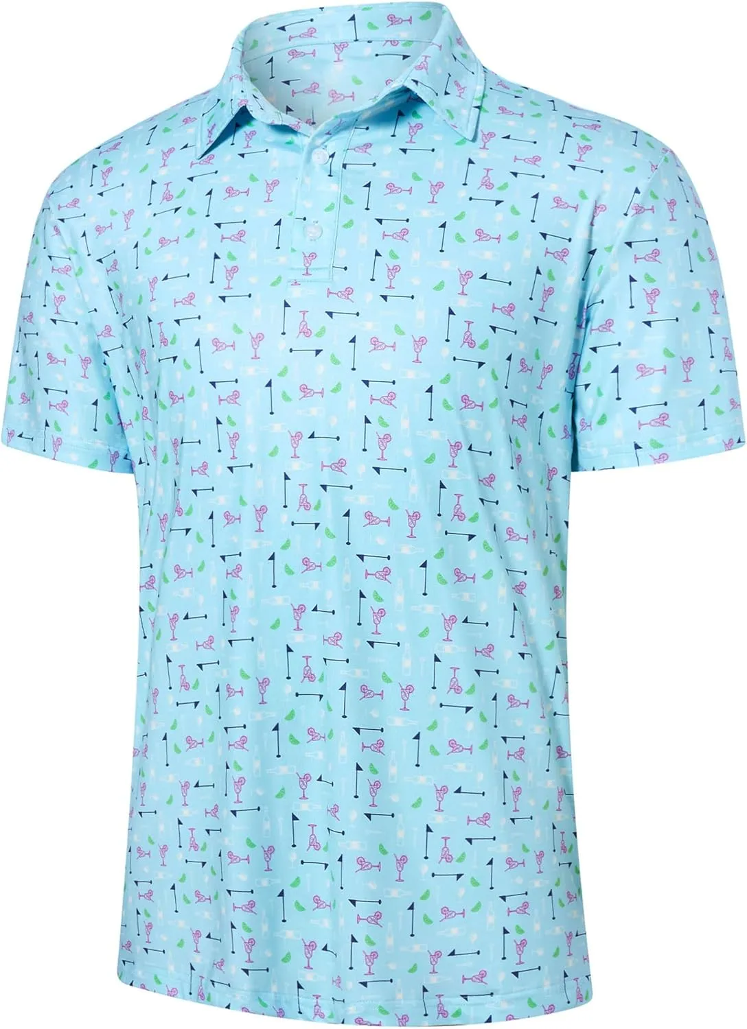 Mens Polo Golf Shirts Funny Graphics Shorts Sleeve Button Shirts