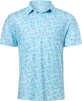 Mens Polo Golf Shirts Funny Graphics Shorts Sleeve Button Shirts
