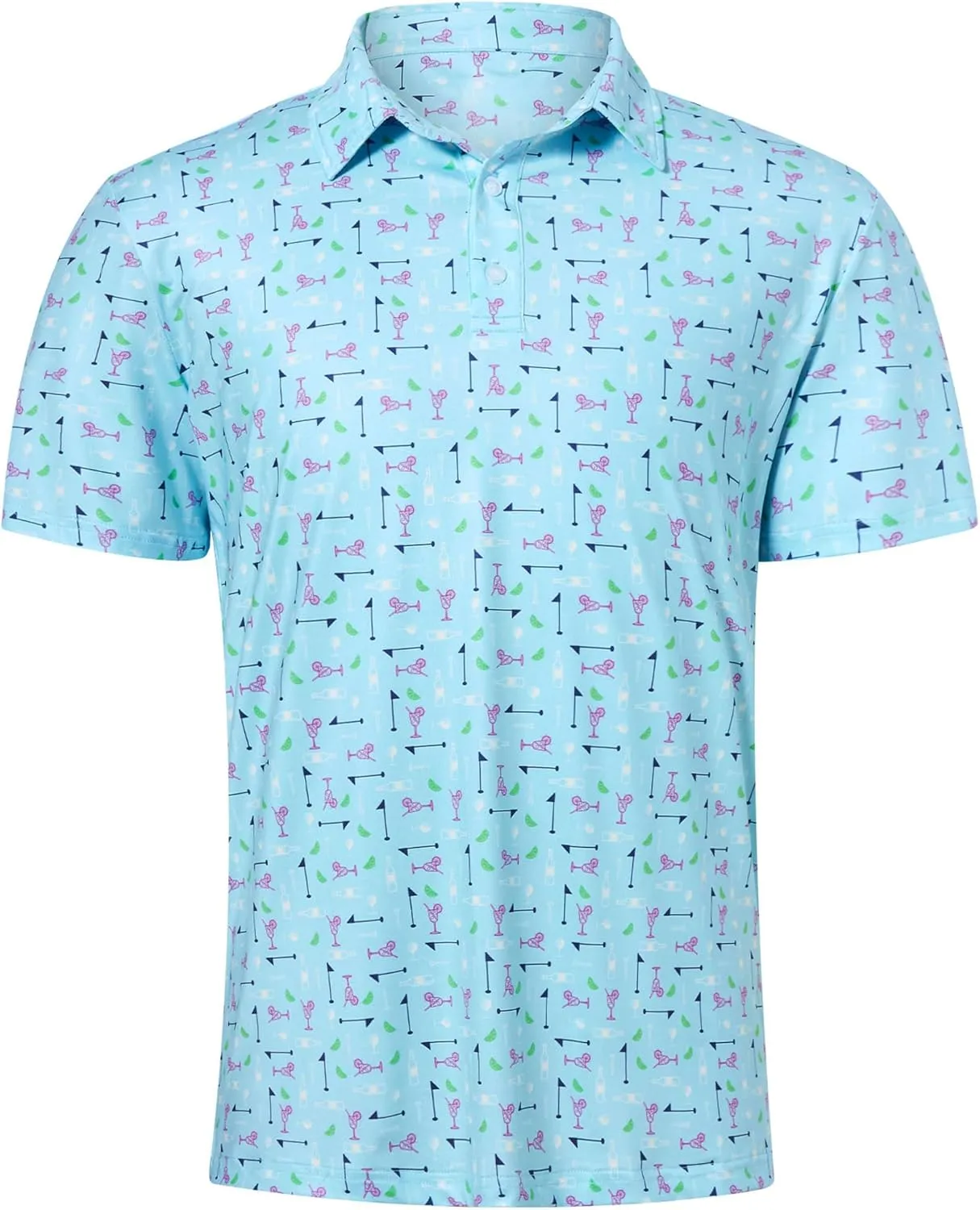 Mens Polo Golf Shirts Funny Graphics Shorts Sleeve Button Shirts