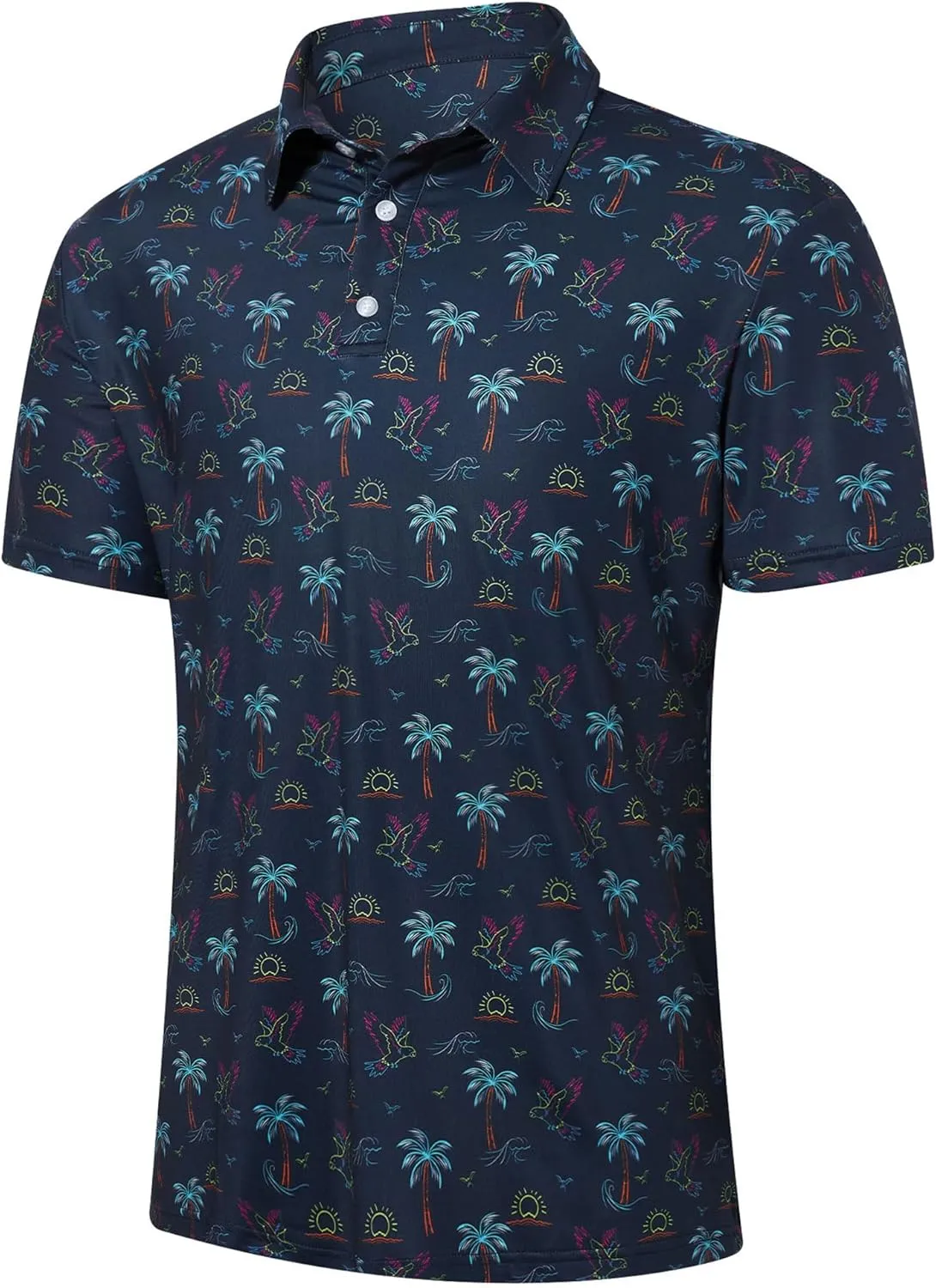 Mens Polo Golf Shirts Funny Graphics Shorts Sleeve Button Shirts