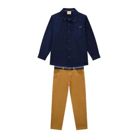 Navy top with Khaki pants