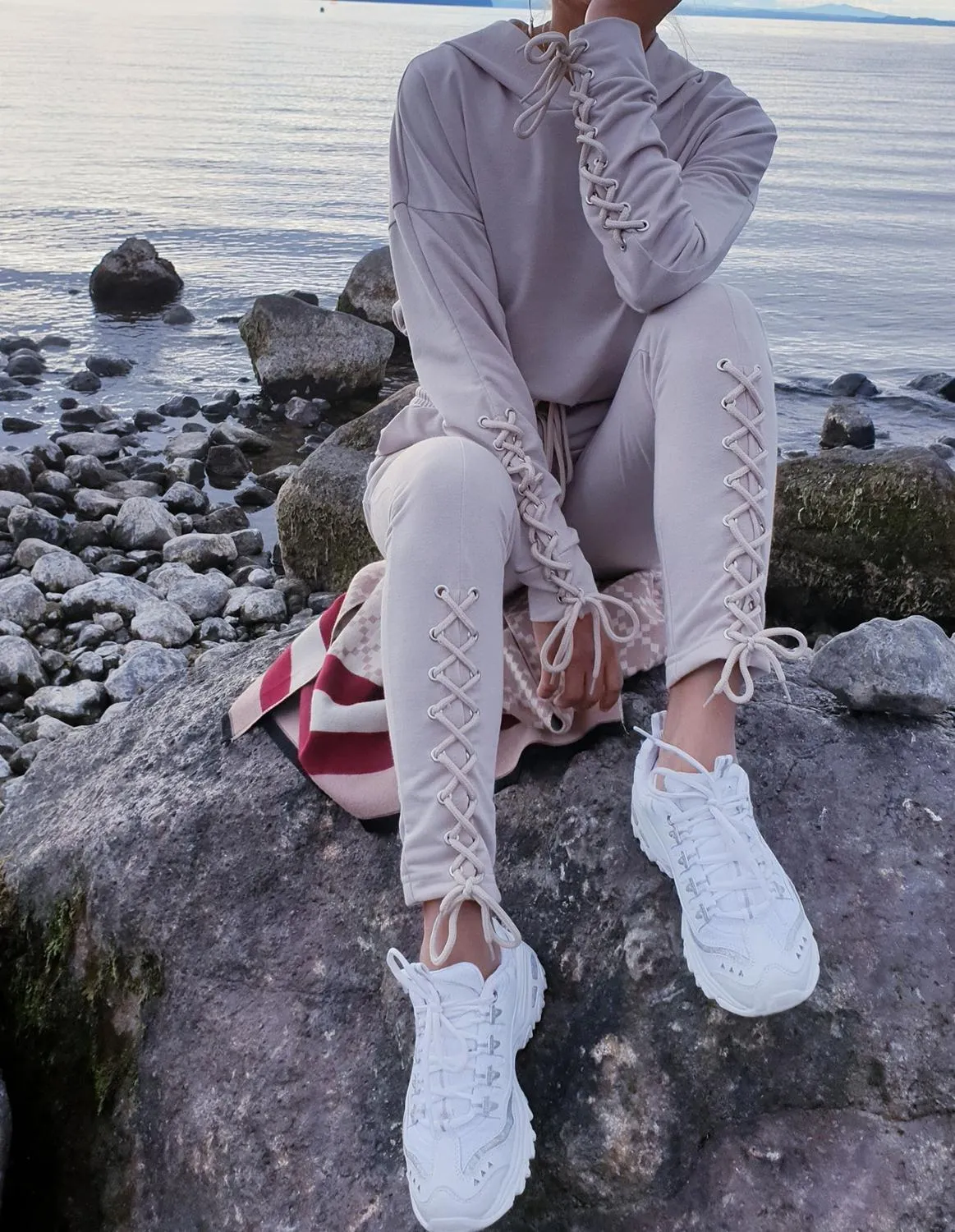 Set Workout Long Sleeve Suit Cotton Women Tracksuit Crop Top And Pants Set Lady