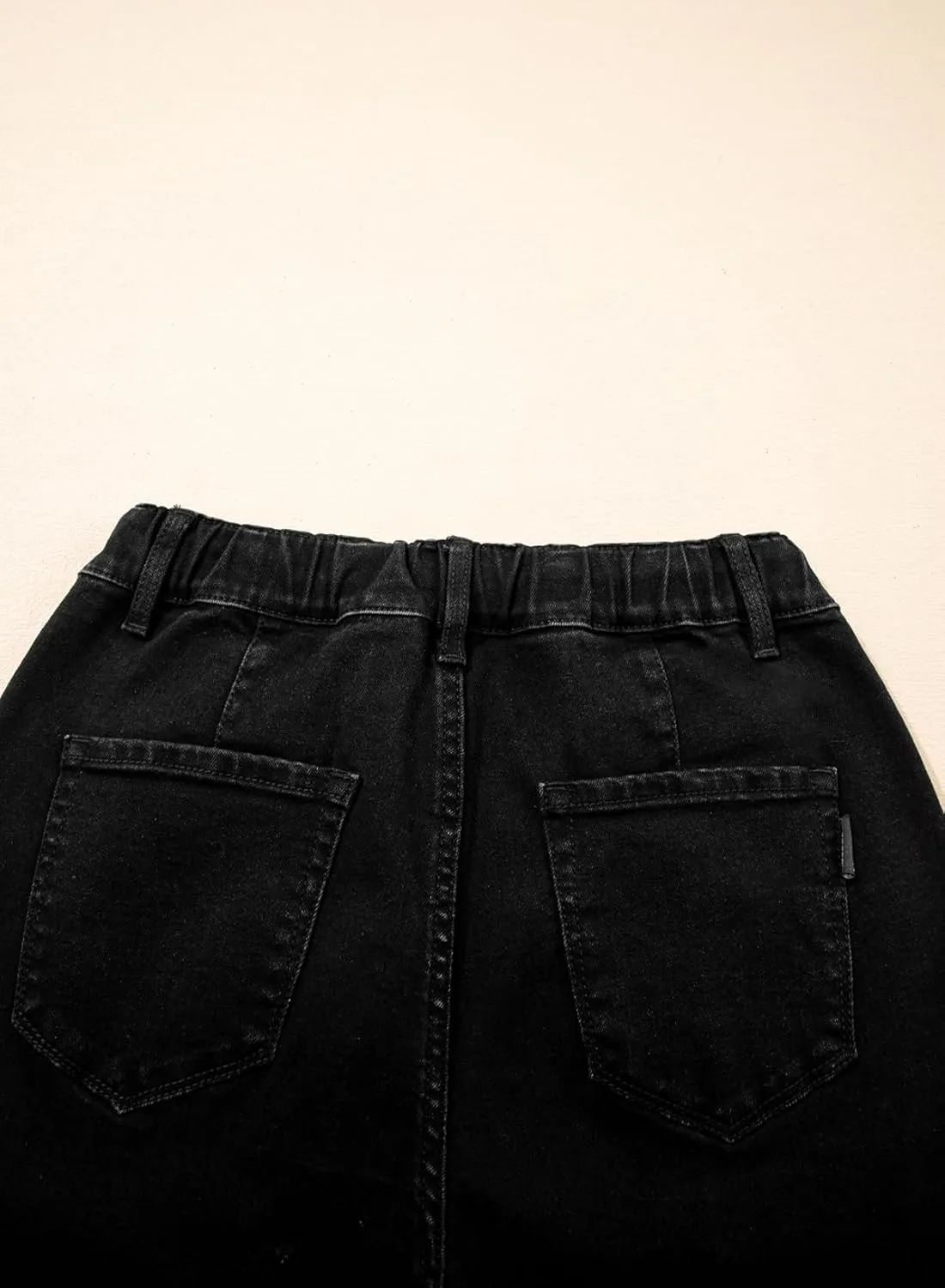 Sidefeel Women's Wide Leg Jeans High Waisted Stretchy Straight Baggy Drawstring Denim Pants