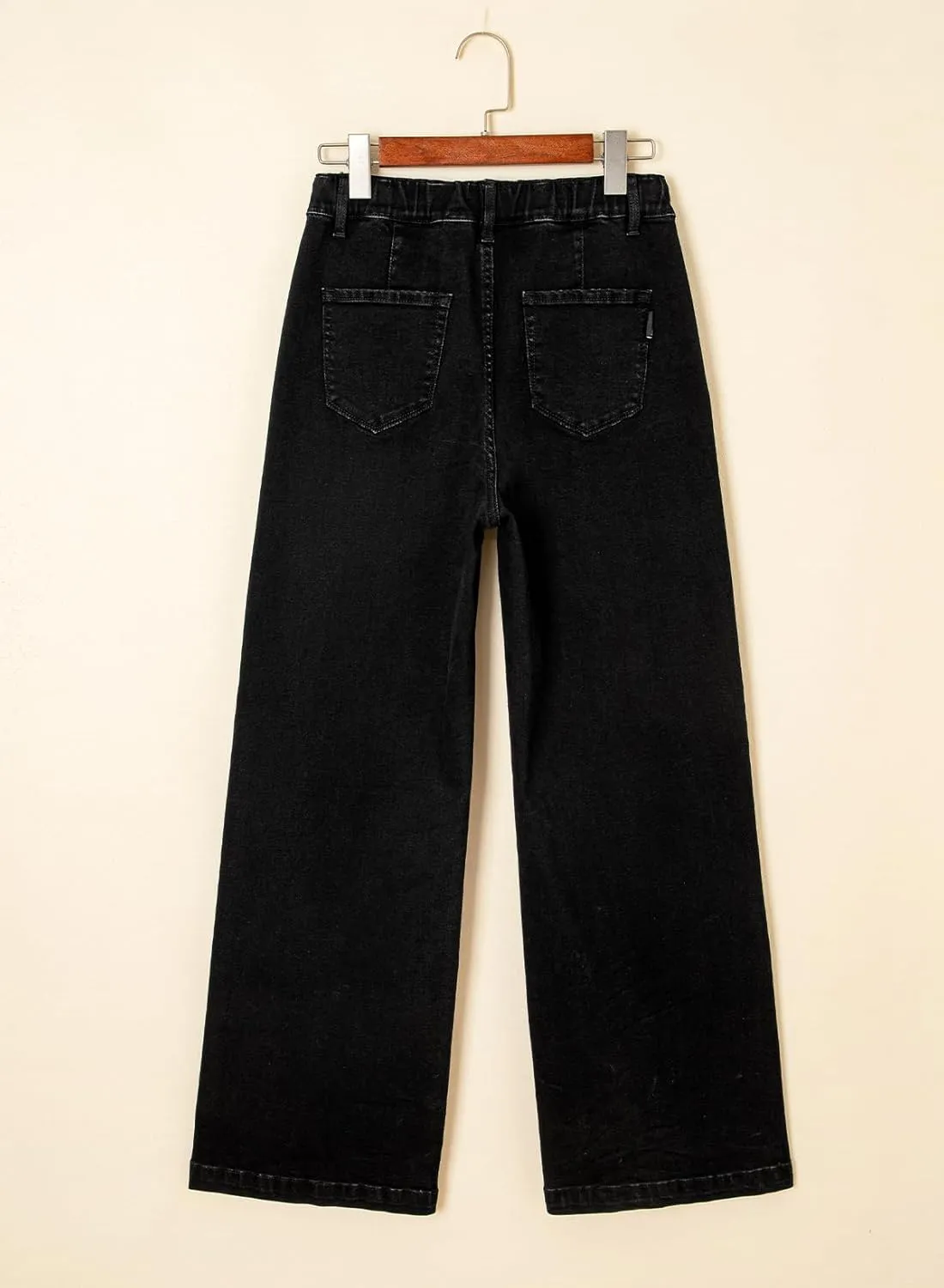 Sidefeel Women's Wide Leg Jeans High Waisted Stretchy Straight Baggy Drawstring Denim Pants