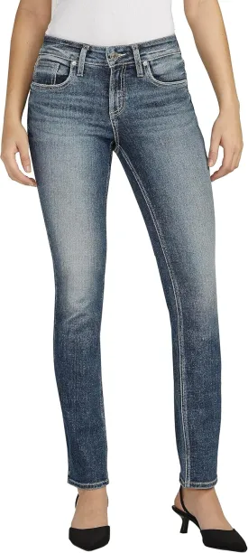 Silver Jeans Co. Women's Suki Mid Rise Curvy Fit Straight Leg