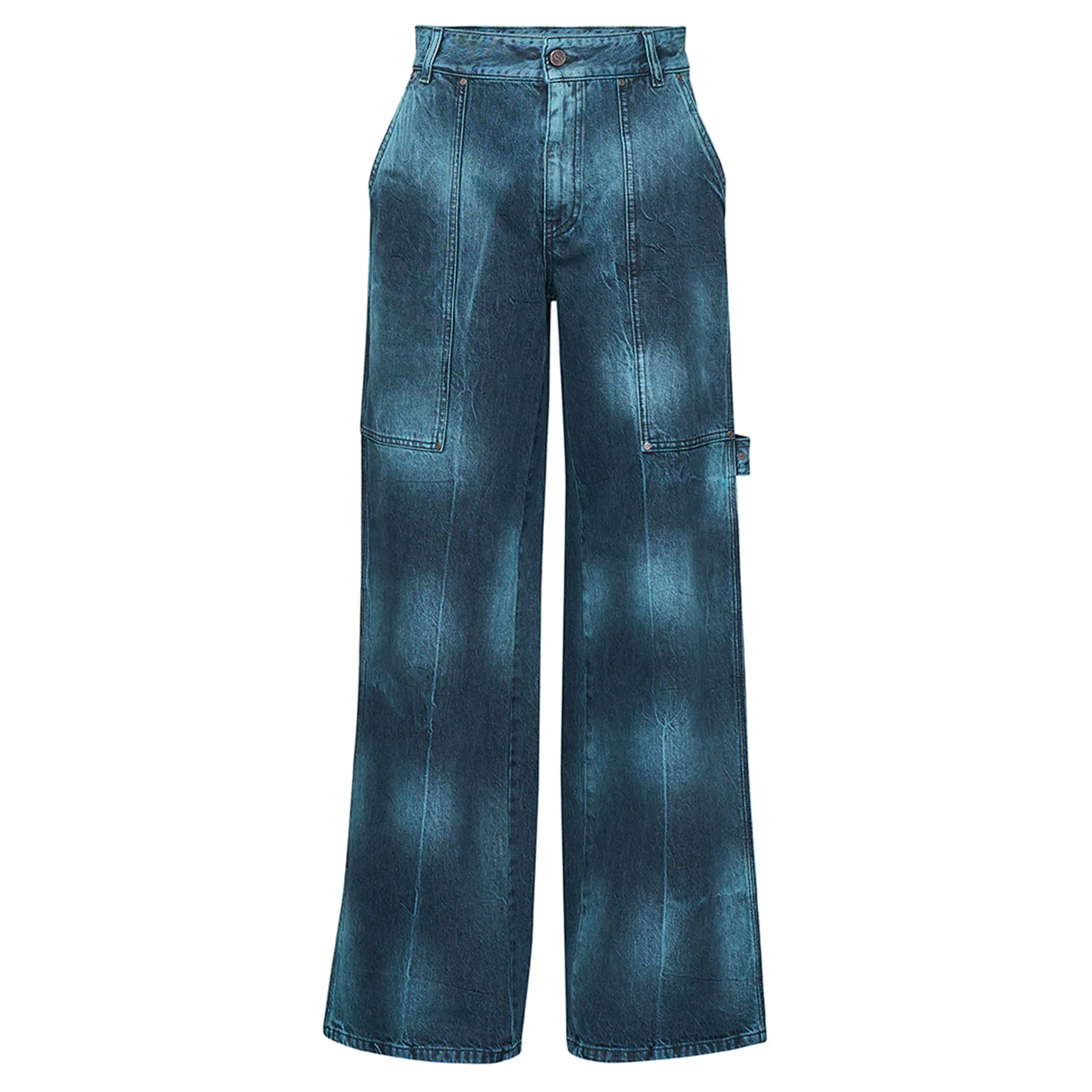Tie Dye Workwear Wide Jeans