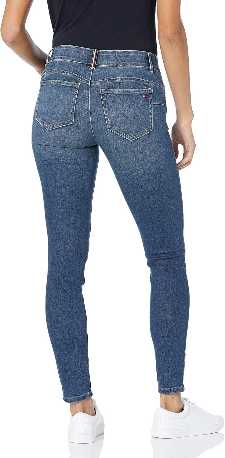 Tommy Hilfiger Tribeca Skinny Crop with Cuff in Indigo Wash Denim