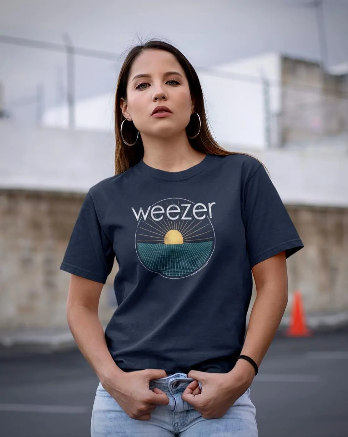 Weezer Rock Band Sun Rays Adult Short Sleeve T-Shirts Graphic Tees