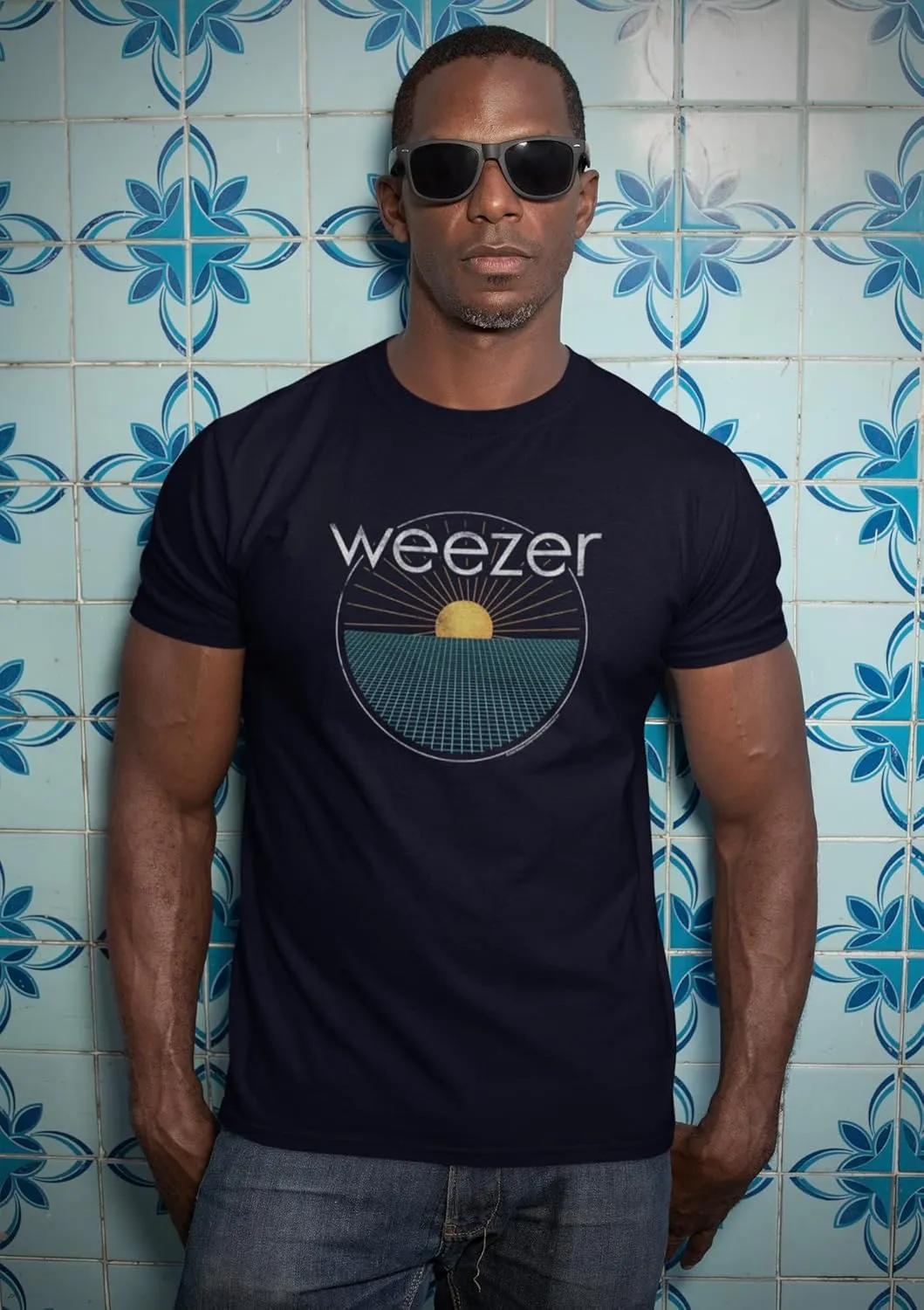 Weezer Rock Band Sun Rays Adult Short Sleeve T-Shirts Graphic Tees