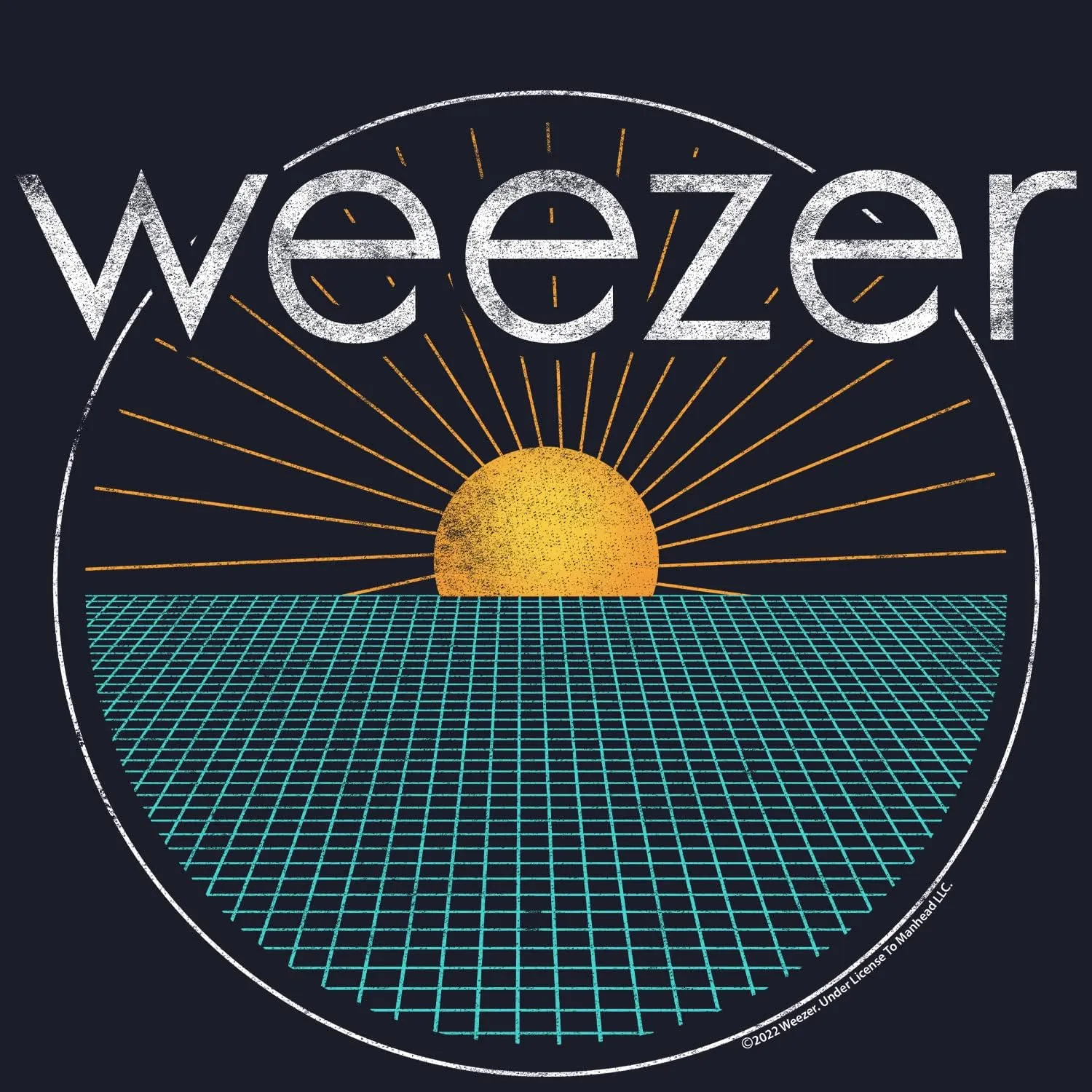 Weezer Rock Band Sun Rays Adult Short Sleeve T-Shirts Graphic Tees