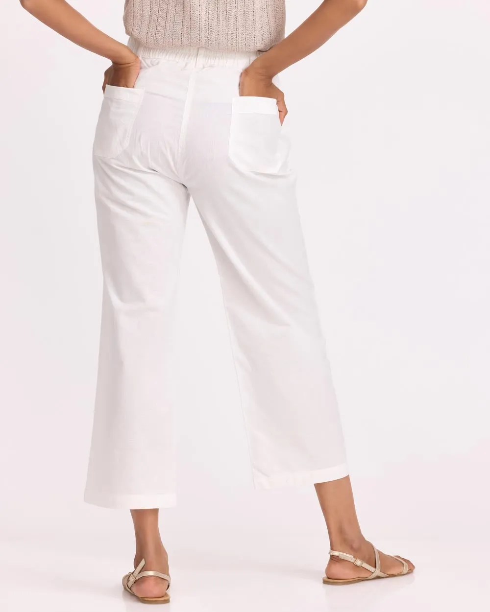 Women Flare Pants - White