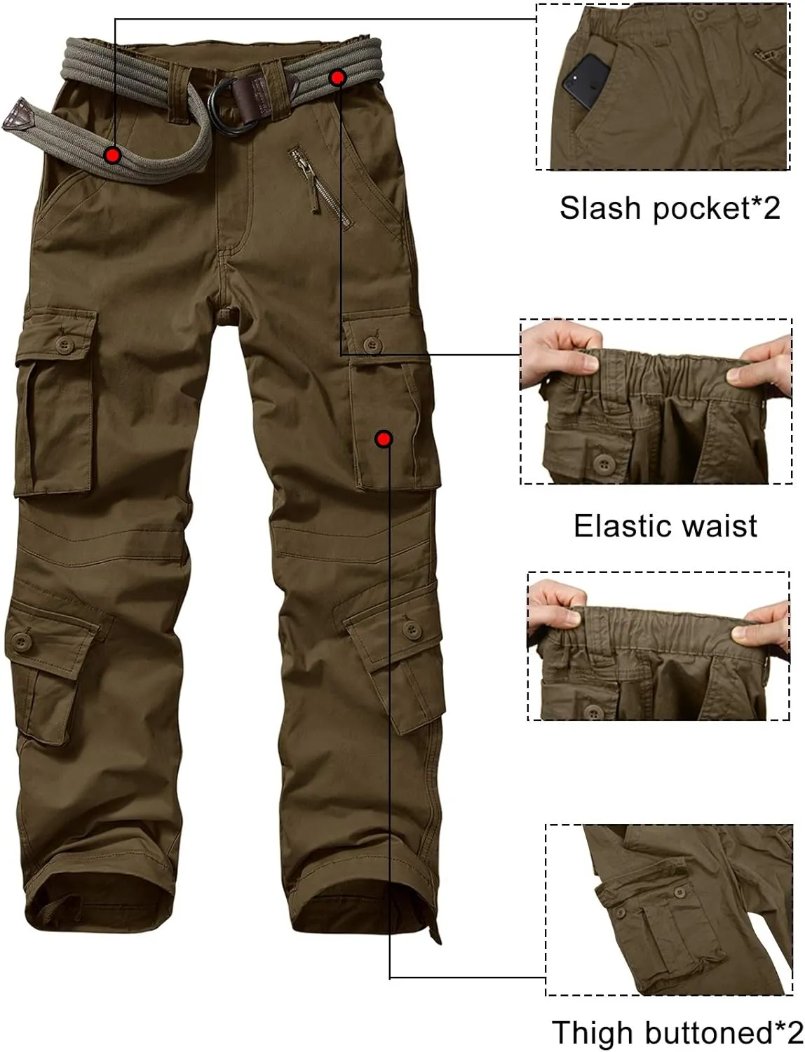 Women's Cargo Pants Quick Dry Casual Military Army Camo Combat Work Casual Pants with Pockets