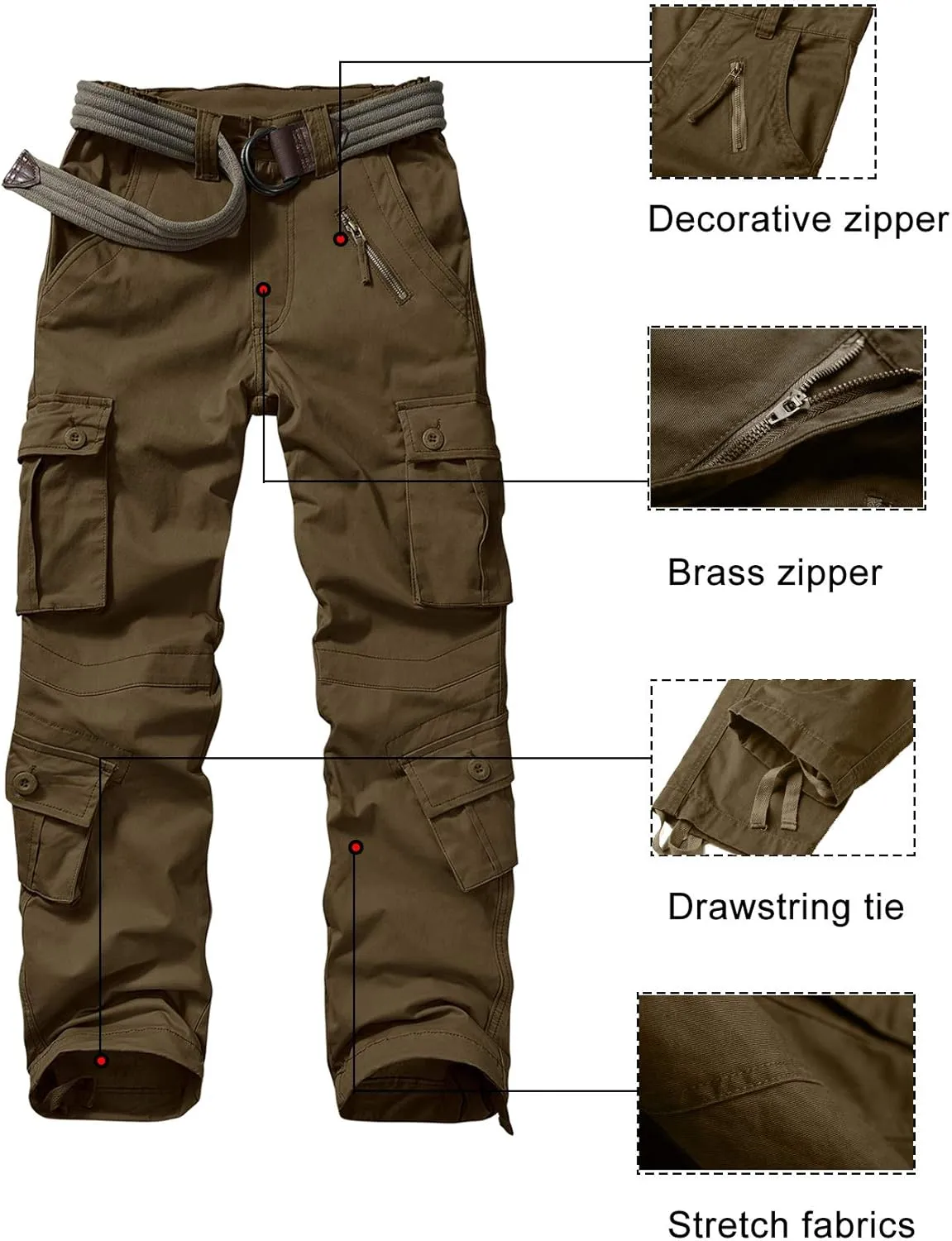 Women's Cargo Pants Quick Dry Casual Military Army Camo Combat Work Casual Pants with Pockets